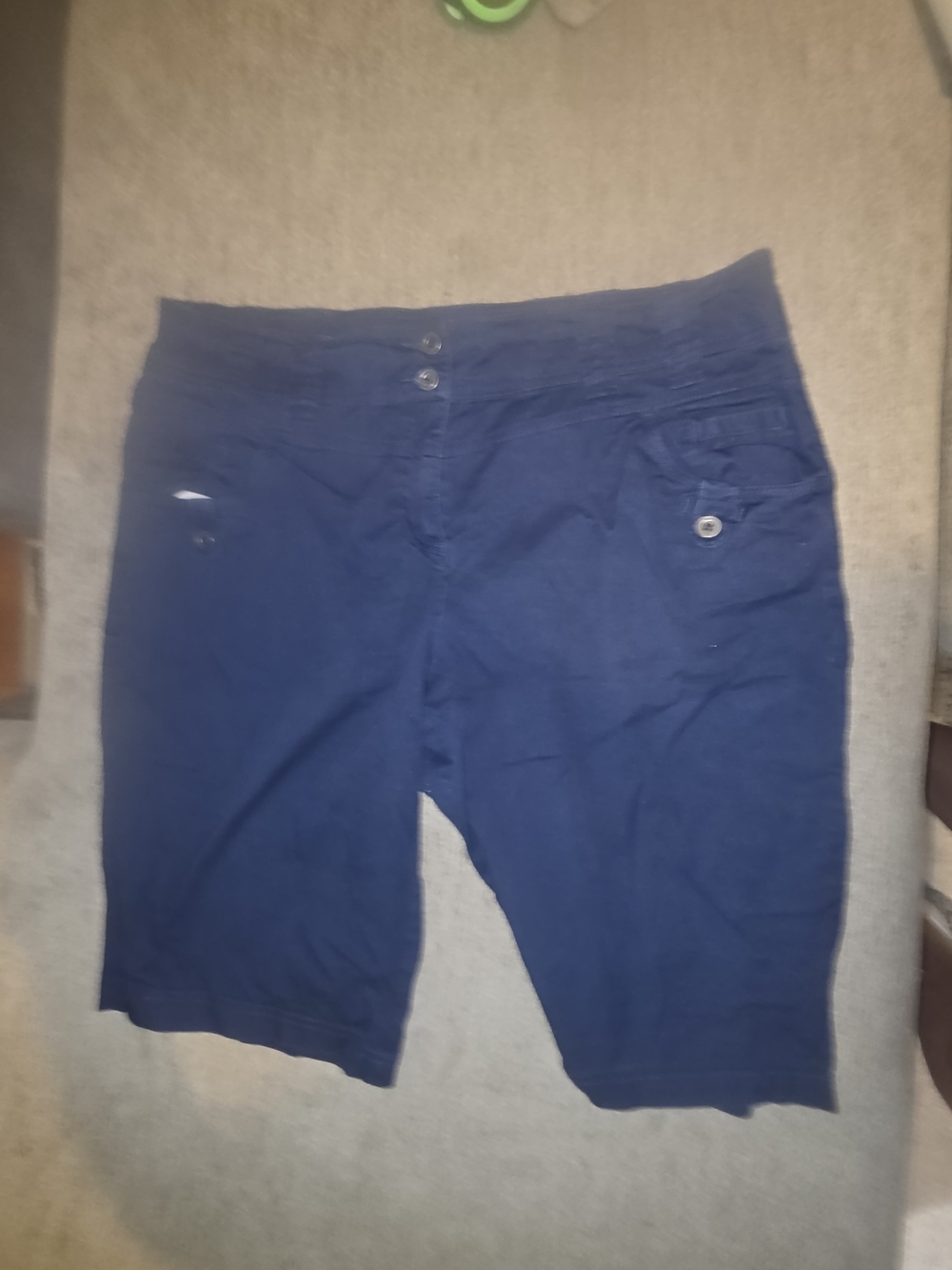 dressbarn Navy Button-Pocket Bermuda Shorts Size 16